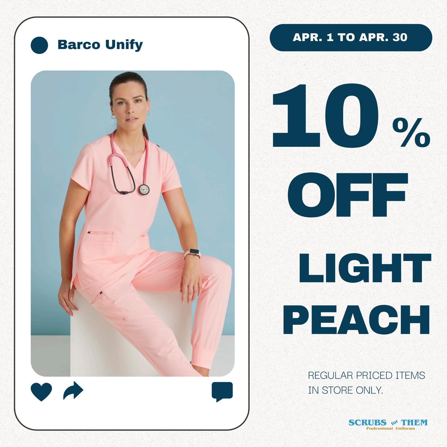 10% Off Light Peach Barco Unify